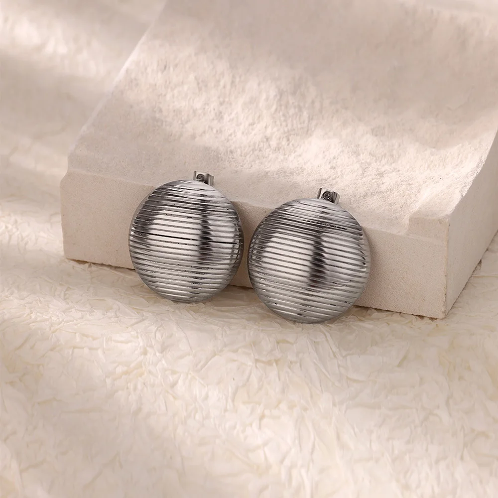 Женские Круглые Серьги-гвоздики Из Нержавеющей Стали Модные Пляжные Украшения