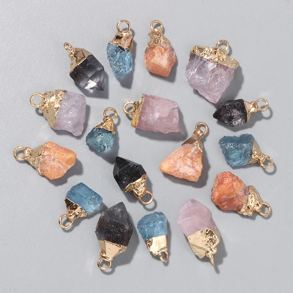 

Natural Raw Rough Stone Pendants Energy Healing Reiki Mineral Quartzs Agates Pendant For DIY Necklace Bracelet Jewelry Making