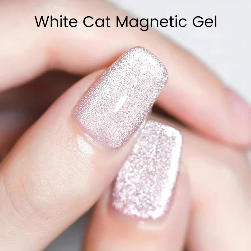 Фото UR SUGAR 15 мл Super Shine White Cat Магнитный гель для ногтей Soak Off УФ-гель Зеркальное стекло Cat Magnet Гель-лак Полуперманентный УФ-гель №2
