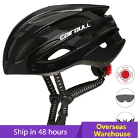 outdoor cycling helmet with taillight adjustable men women bicycle helmets configuration goggles visor helmet with rear light