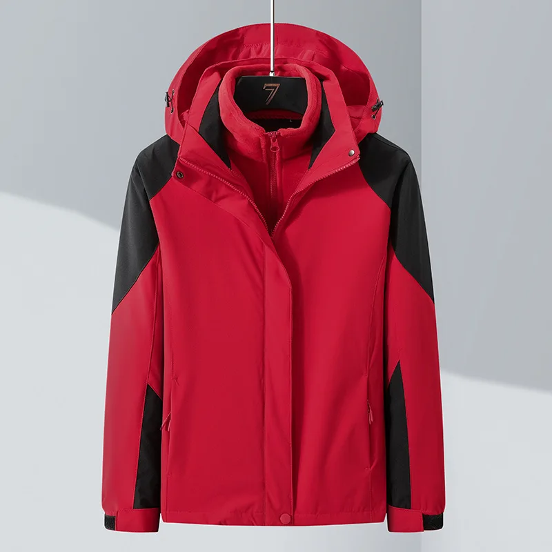 

Одежда для рыбалки осенняя и зимняя уличная куртка для влюбленных бархатное утепленное пальто три в одном съемное флисовое ветрозащитное