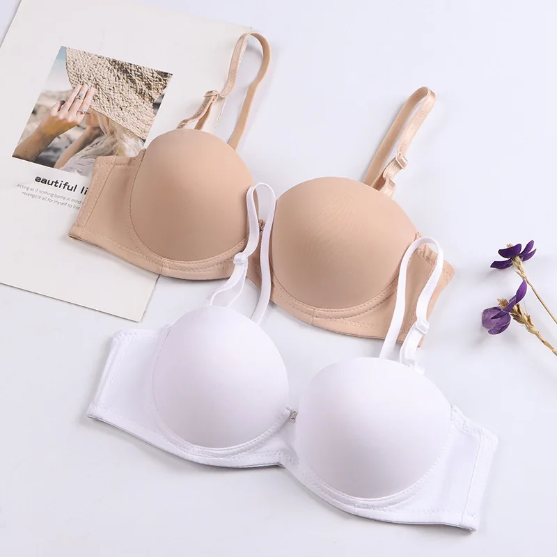 

New Women's Cotton Bra Fashion Push Up Comfort Underwear Sexy Solid Color Half Cup Brassiere Small Chest Female Sexy Lingerie