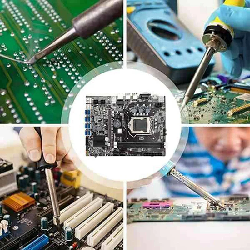 B75 BTC Miner Motherboard 8XUSB+G540 CPU+DDR3 4G 1333Mhz RAM+CPU Cooling Fan+SATA Cable+Switch Cable USB |