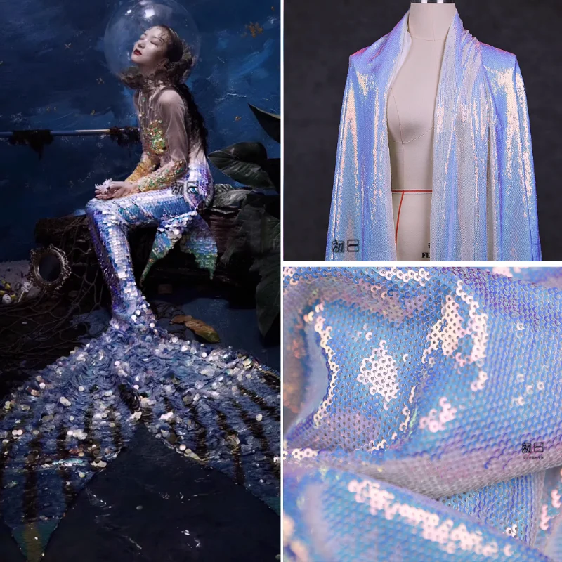 Плетеная ткань с блестками полиэстер 0 5 м x 1 25