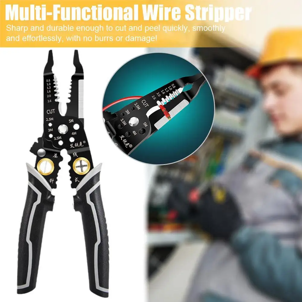 

Winding Stripper Iron Cutter Wire Electrician Cable Wire Splitting Cutter Copper Clamper Pliers Wire Multifunctional Crimping