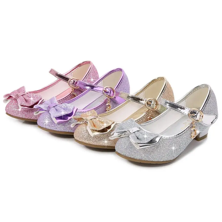 Princess Butterfly Leather Shoes Kids Diamond Bowknot High Heel Children Girl Dance Glitter Shoes Fashion Girls Party Dance Shoe 2 Princess Butterfly Leather Shoes Kids Diamond Bowknot High Heel Children Girl Dance Glitter Shoes Fashion Girls Party Dance Shoe 2