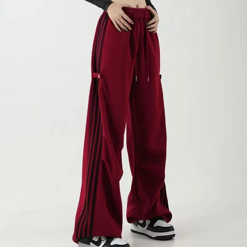 Женские Летние Полосатые Широкие Брюки В Стиле Хип-хоп