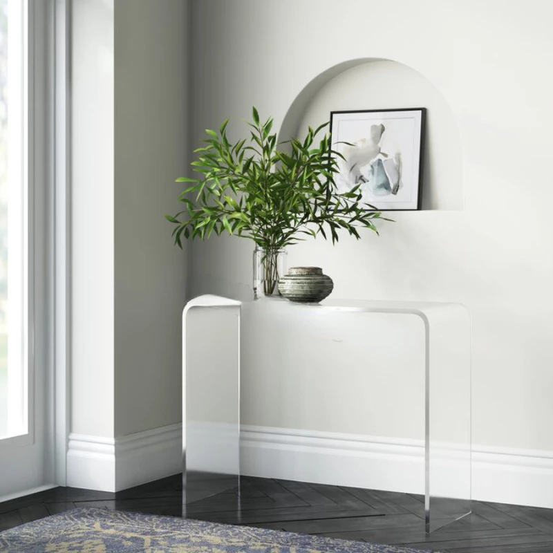 

High Transparent Table Modern Hallway Light Luxury Desk Nordic Internet Celebrity Dressing Table Simple Anchor Makeup Table