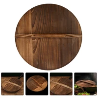 cover retro wok cover wooden pot lid anti overflow pot cover wood wok lid for kitchen home cooking restaurant