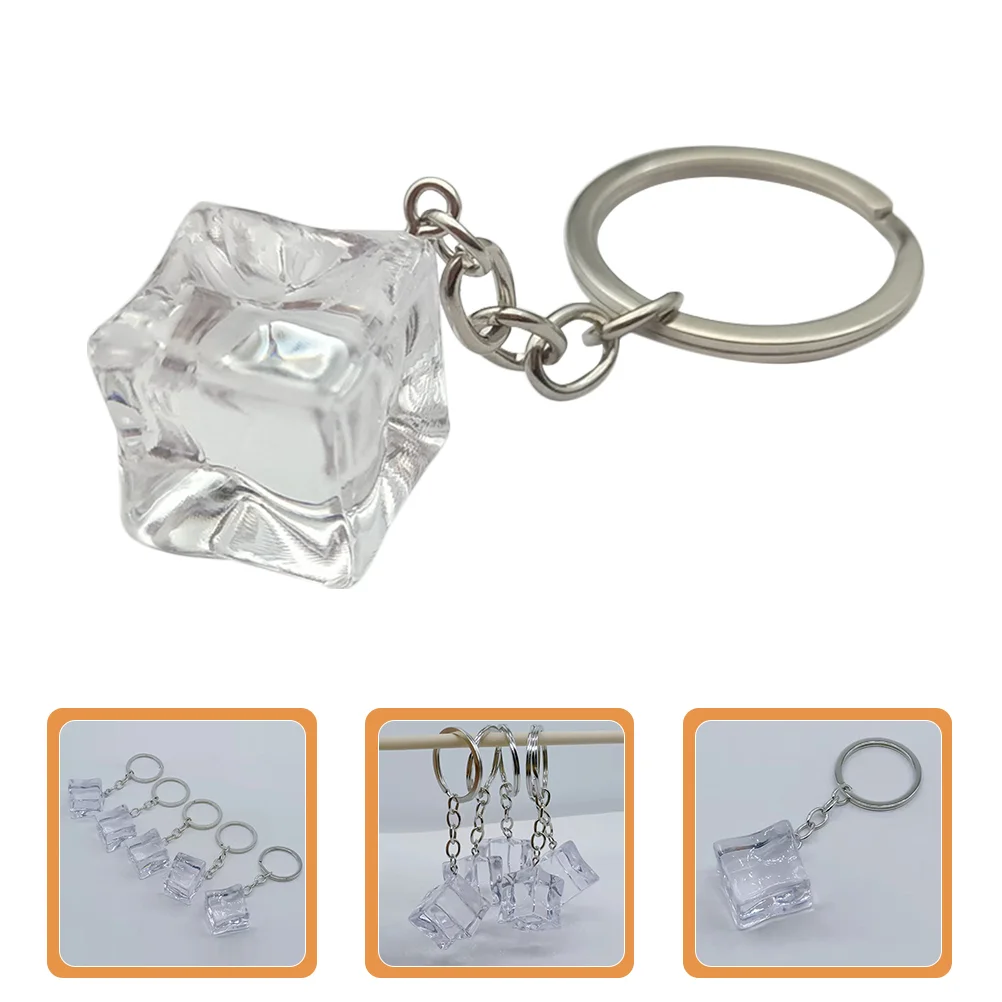 

Car Key Chain Bag Charms Ornaments Car Keychain Women Ice Cube Shaped Keychain Diamond Ornaments Key Ring Cute Ice Cube Keychain