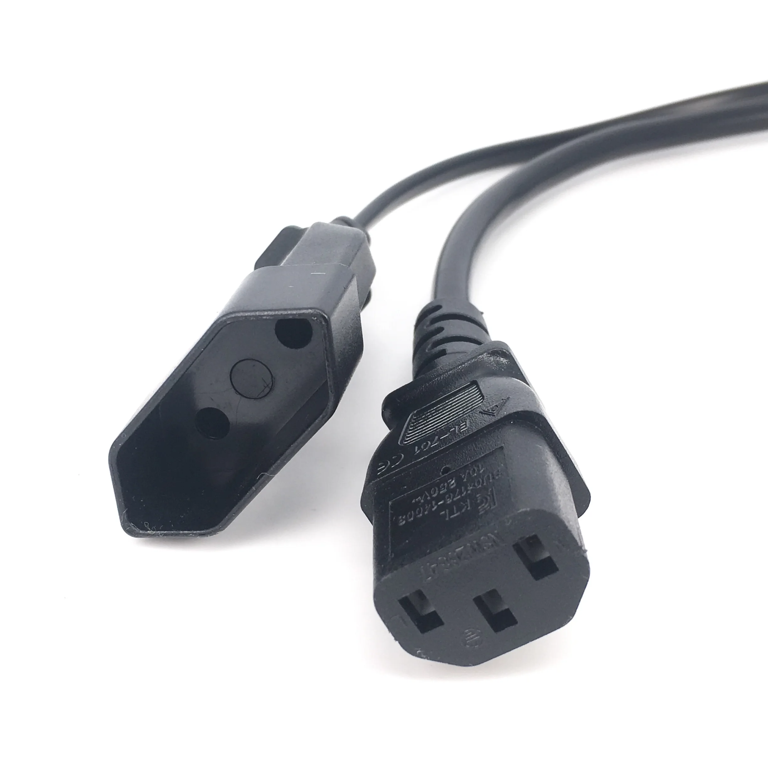 

IEC320 3 pin C14 TO Male C13+2 hole EU 4.0mm 0.3m Y Type Splitter Power Cord Female socket AC power cord