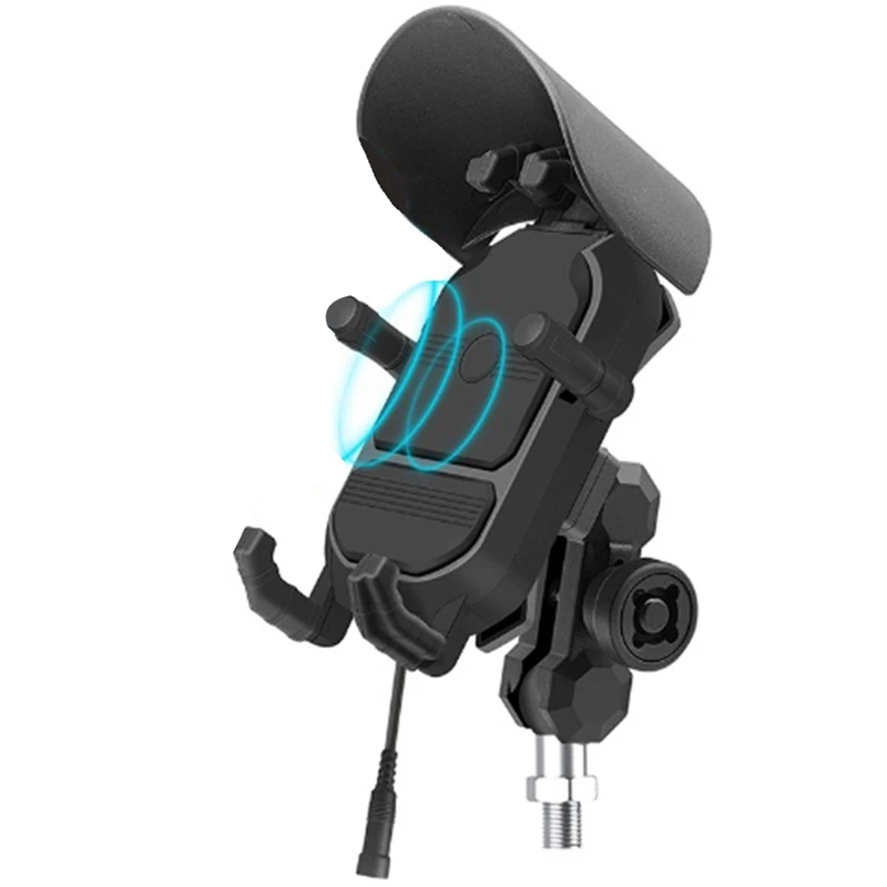 

Motorcycle Phone Holder 15W Wireless Charger USB QC3.0 Fast Charging Bike Smartphone Holder 360° Phone Holder Reusable