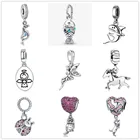 Новый Серебряный Цвет Морская лошадь цветок фея Акула Сова синяя птица подходит для Пандоры Очаровательная фотография со стильными ювелирными изделиями DIY