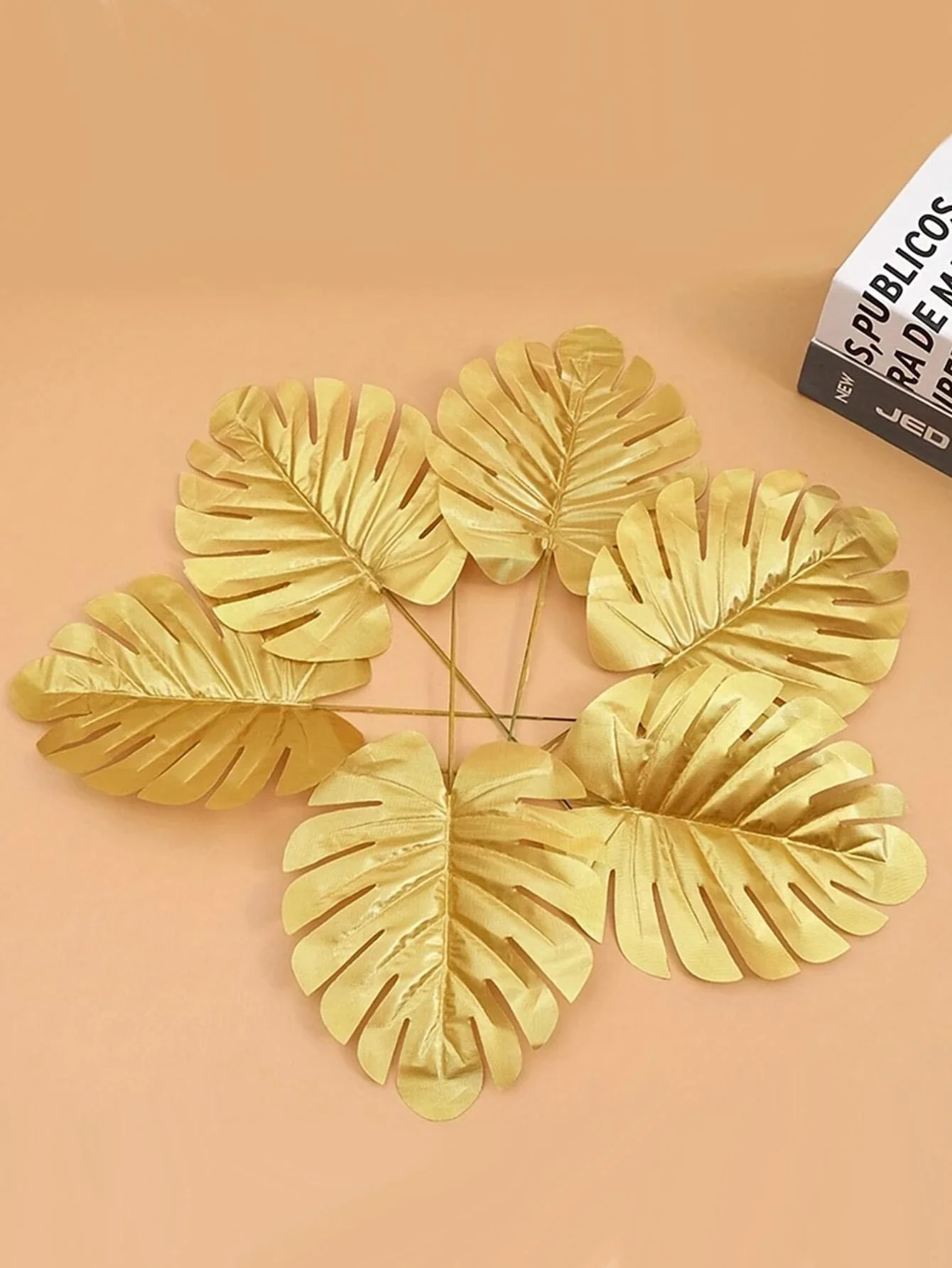 10 шт. золотые искусственные Пальмовые Листья для украшения свадебной вечеринки