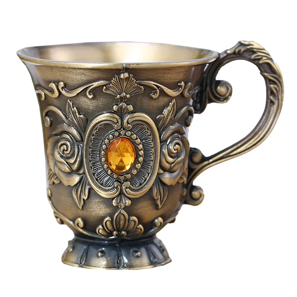 

Cupmetal Mug Goblet Vintage Chalice Beer Champagne Embossed Drink Novelty Drinking Glasses Party Portablemini Red