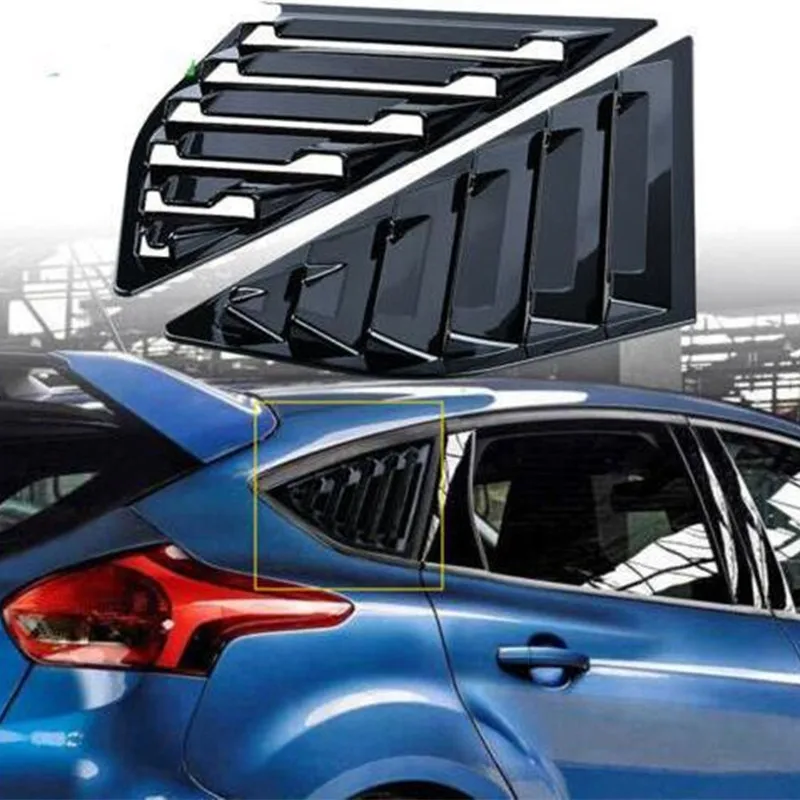 Embellecedor de Panel de ventilación para Ford Focus hatchback, nuevos accesorios de coche, rejillas laterales de la ventana trasera negra, 2012-2018