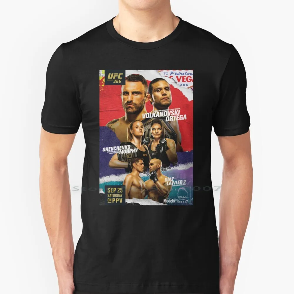 

266 Official : Volkanovski Vs Ortega : Diaz Vs Lawler 2 T Shirt 100% Cotton Khabib Nurmagomedov Conor Mcgregor Submission