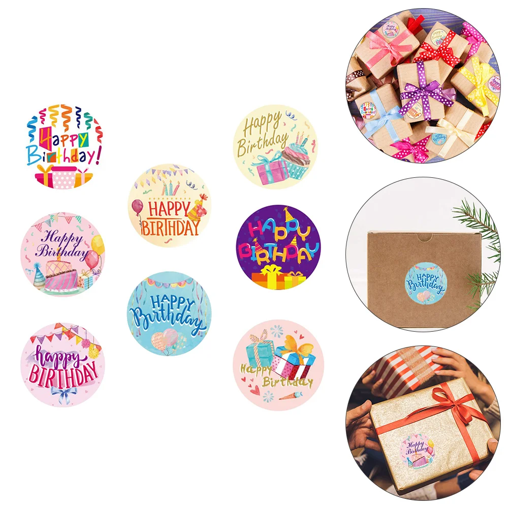 

Birthday Stickers Sticker Party Labels Gift Label Envelope Decal Decorative Sealing Favor Happy Adhesive Supplies Paper Shower