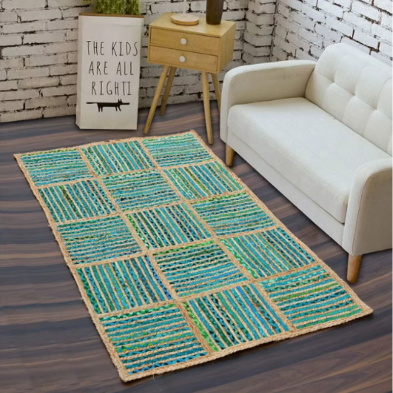

Handmade Area Rug Natural Jute/cotton Braided Style Carpet