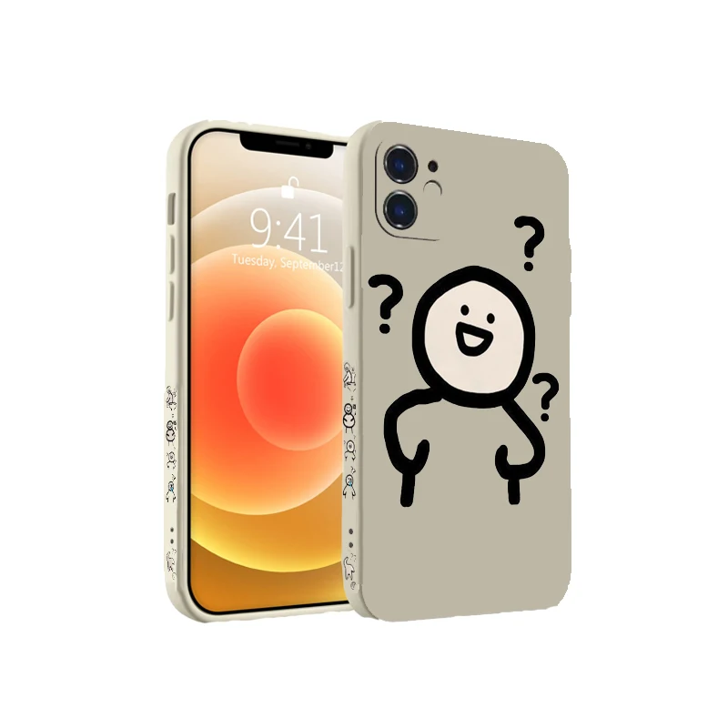 

Liquid Silicone Phone Case for Iphone 14 13 12 11 Pro Xs Max Full Hemming Creative Funny Shockproof Soft Cover Phone Back Case