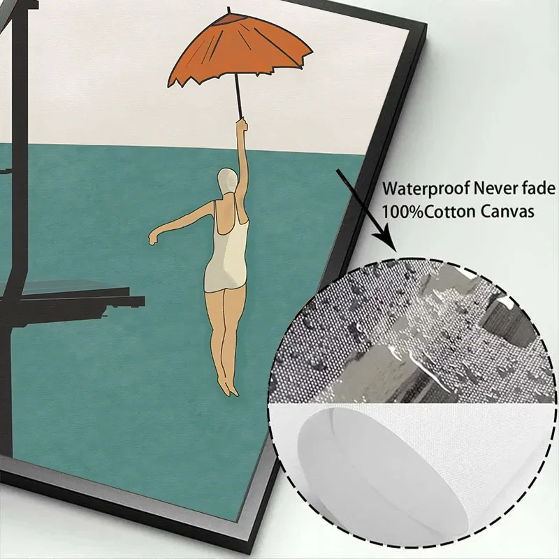 Винтажный постер для серфинга на пляже Абстрактная Картина холсте дайвинга