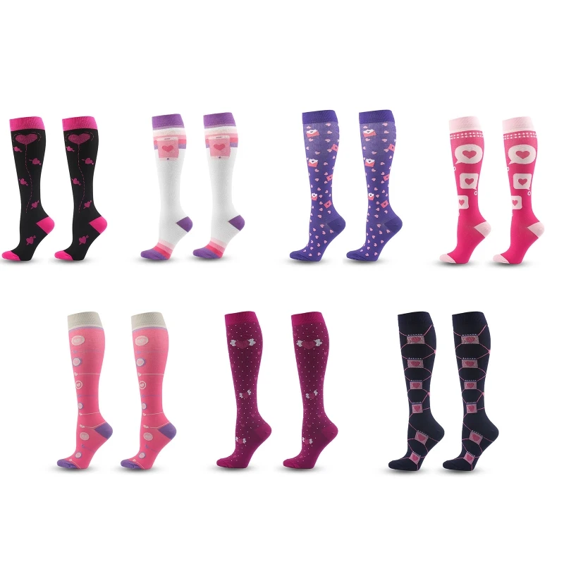 

Compression Stockings Unisex Sport Leg Pressure Nylon Running Men Knee High Sock