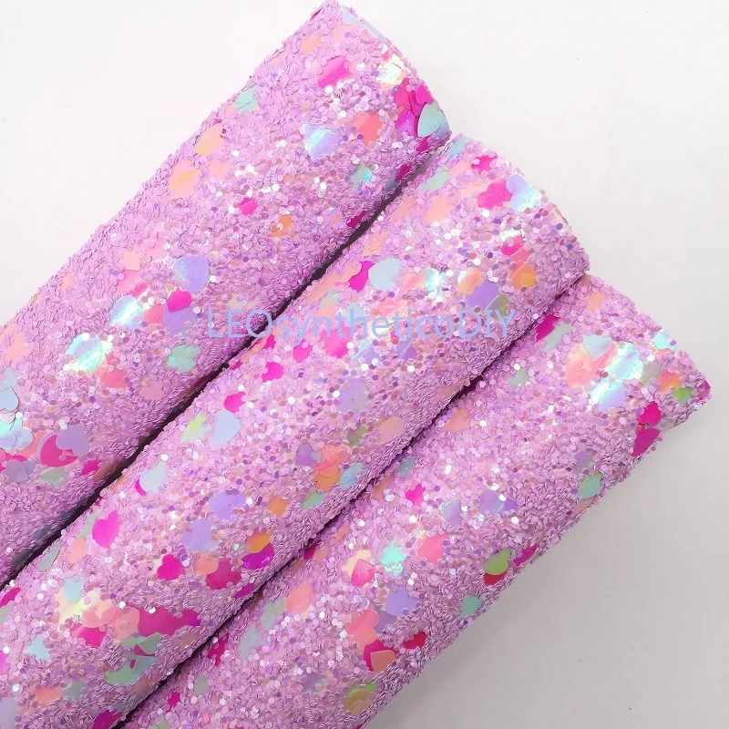 LEOsyntheticoDIY Пастельная Переливающаяся объемная блестящая виниловая ткань лист