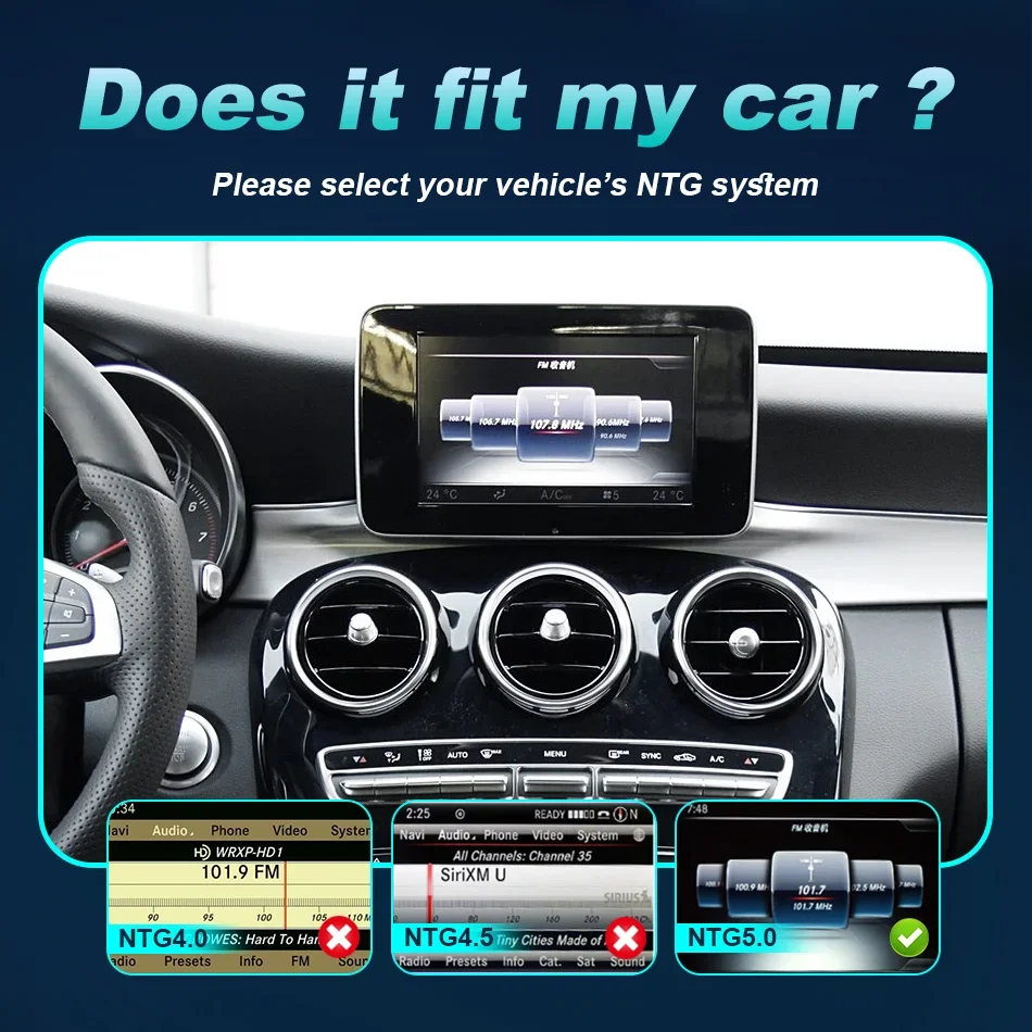 Фото Сенсорный экран с поддержкой Linux, CarPlay и Android Auto для Mercedes Benz C, GLC, V, A, GLA, CLA классов W176, X156, C117, W205, C253, W446. Автомагнитола с Bluetooth и GPS. №2