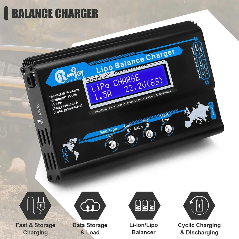 B6 Balance Charger Разрядное устройство RC Автомобильное зарядное с блоком питания