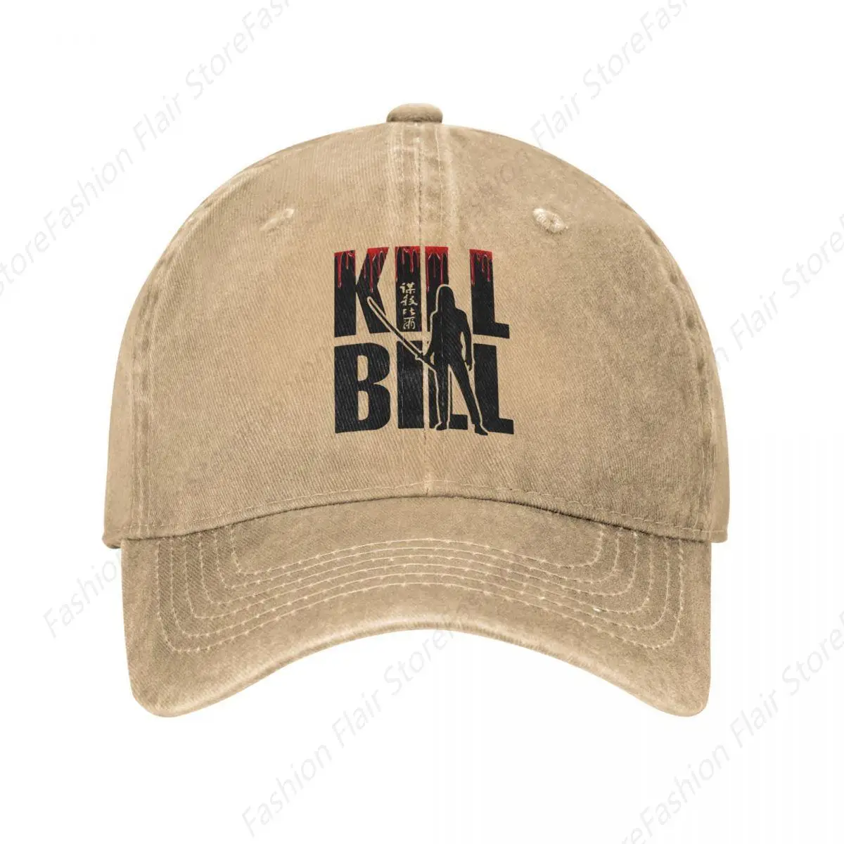 Бейсболка Kill Bill из японского фильма Регулируемая Кепка потертого денима для бега