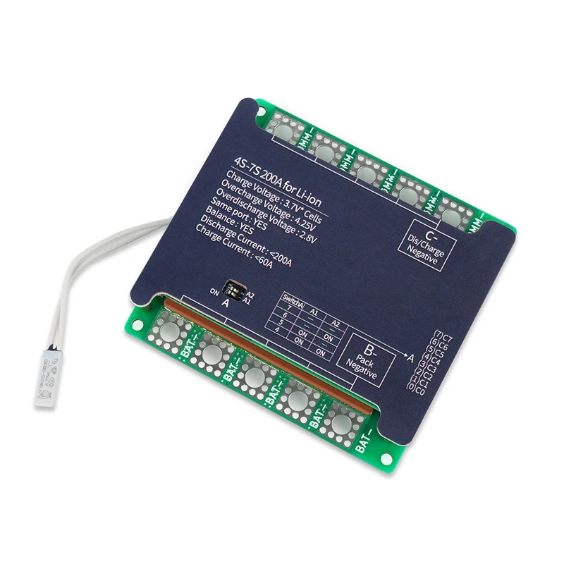 MAXKGO BMS Литий-ионный аккумулятор 4S 5S 6S 7S 8S 10S 12S 13S 14S 12V-24V 200A Pack Плата защиты баланса