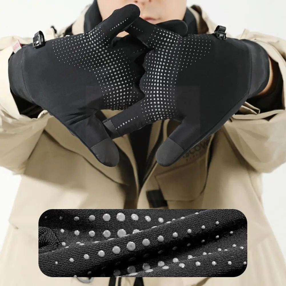 

New Outdoor Non-slip Gloves Winter Warm Skiing Screen Riding Nylon High-density Gloves Fleece DB56 X0F2