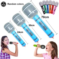 12pcs inflatable microphones props microphones balloons for 80s 90s party decorations musical concert theme party birthday decor