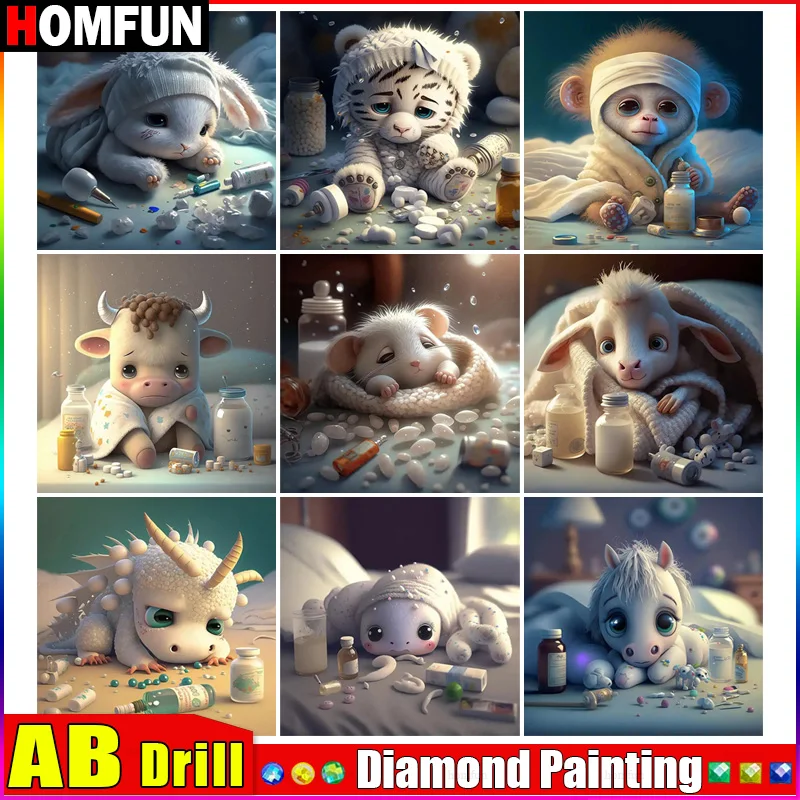 Алмазная вышивка HOMFUN AB с полными стразами картина 5D сделай сам крестиком