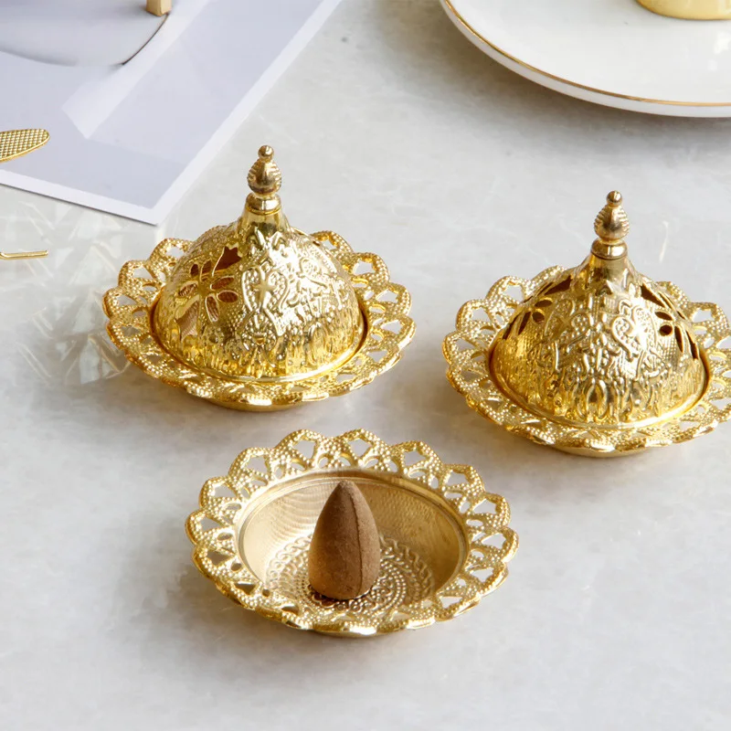 

Metal Incense Burner Vintage Porcelain Censer Portable Buddhism Incense Holder Home Teahouse Aromatherapy Furnace Desktop Decor