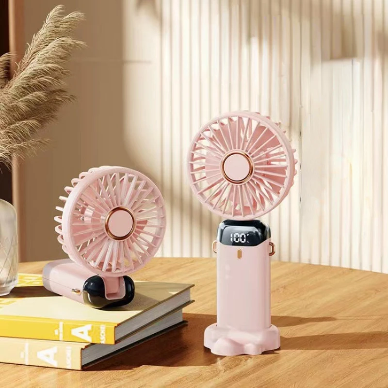 

2022 New Usb Hand-held Fan Mini Portable Student Small Fan Digital Display Folding Aromatherapy Small Electric Fan