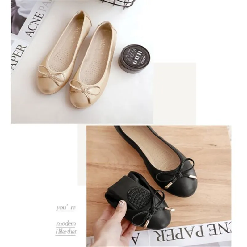 

Балетки женские с закрытым носком, туфли на плоской подошве, без застежки, бант, повседневная обувь на плоской подошве