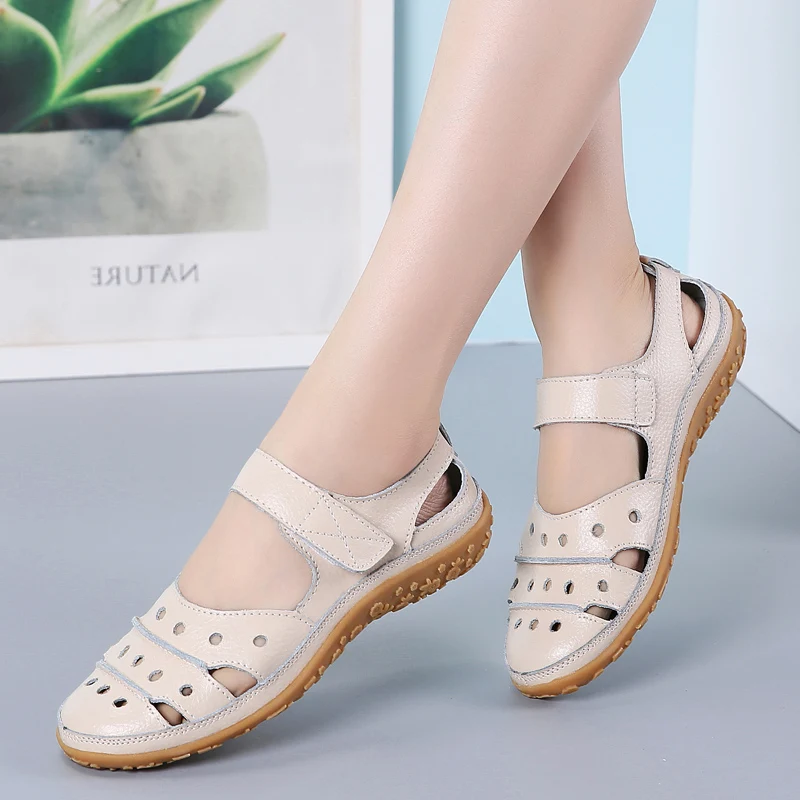 

Women Sandals Leather Comfortable Beach Outdoor Women Shoes 2021 New Fashion Ladies Casual Outdoor Female Sneakers Large Size