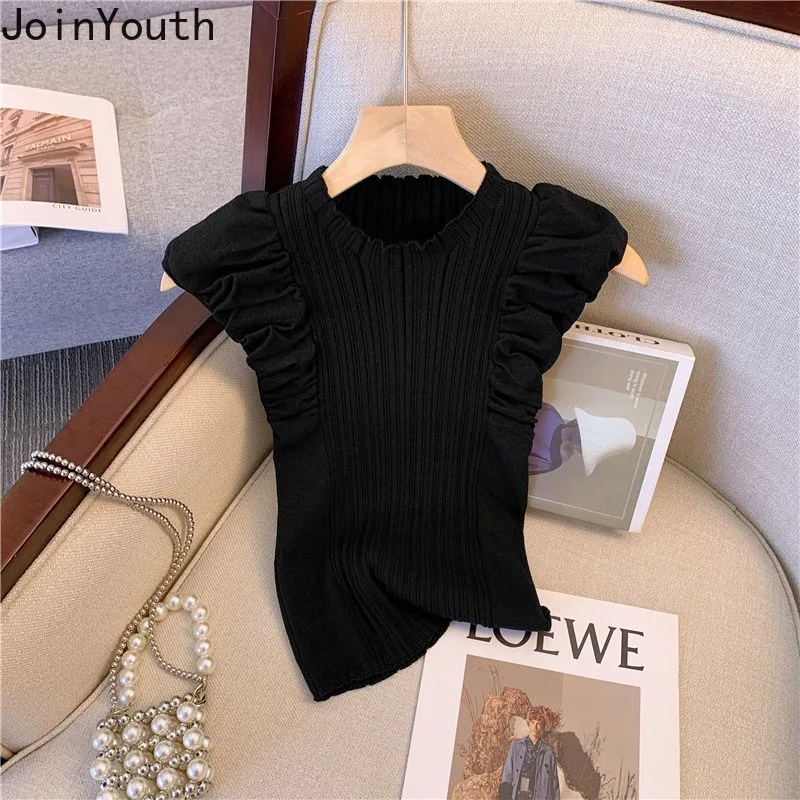 Однотонные рубашки для женщин футболки-туники без рукавов летние футболки