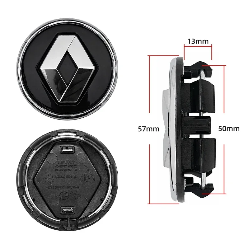Фото Для Renault Megane 2 3 Clio 4 Trafic Captur Emblems Kangoo Zoe RS 4 шт. 57 мм, эмблемы на центральную крышку колеса, логотип на ступице, накладки на диски. №3