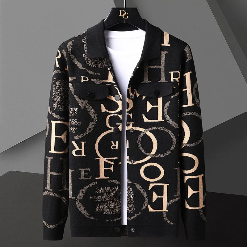 

Brand Cardigan Sweater Men Clothing Hombre Botones Outwear Luxury Letter Printed Jacket Designer