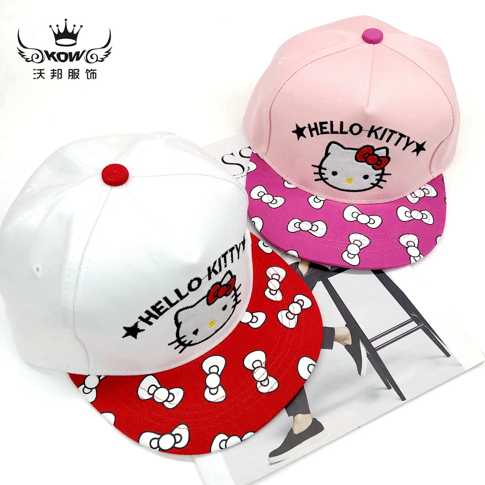Детская шапка Hello Kitty подарки бейсболка для девочек Кепка с козырьком летняя
