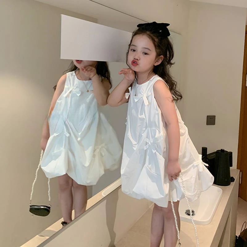 

Платье принцессы без рукавов, с круглым вырезом и бантом