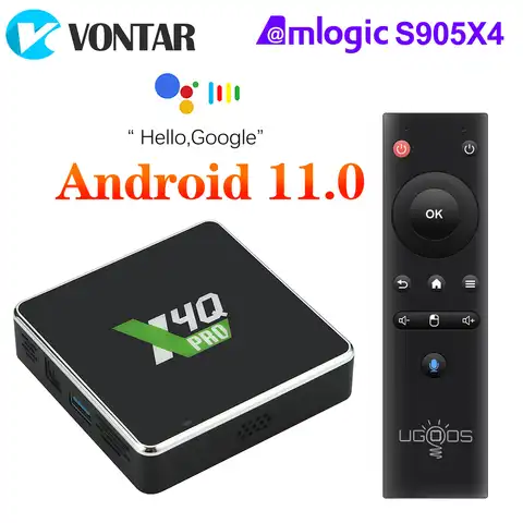 ТВ-приставка Ugoos X4Q Pro Android 11 Smart TV BOX S905X4 DDR4 4 ГБ 32 ГБ Wifi 1000 м X4 Cube X4 Pro S905X3 Android 9.0 ТВ-приставка
