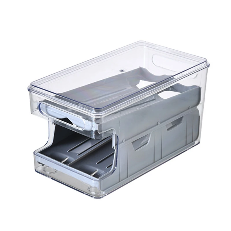 

Slide Type Egg Storage Box Double-Layer Egg Holder Fresh-Keeping Portable Transparent Food Container