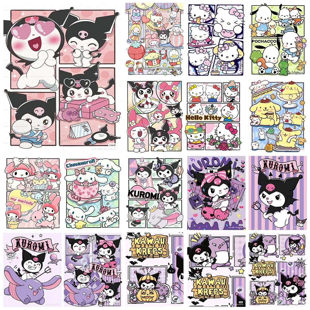 Набор для алмазной живописи 5D DIY Sanrio HelloKitty Kuromi Guigou Nefrito акриловая ручная работа