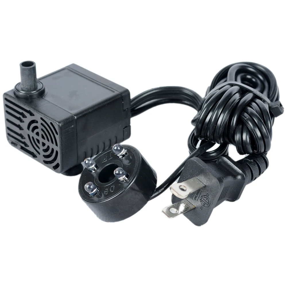

5W Submersible Water Pump With 4 LED Light Adjustable Water Flow For Aquarium Fish Tank Submersible Water Pump With UL Plug 110V
