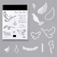 christmas dove metal cutting dies and stamps for diy scrapbooking album paper cards decor crafts embossing die cuts new 2021