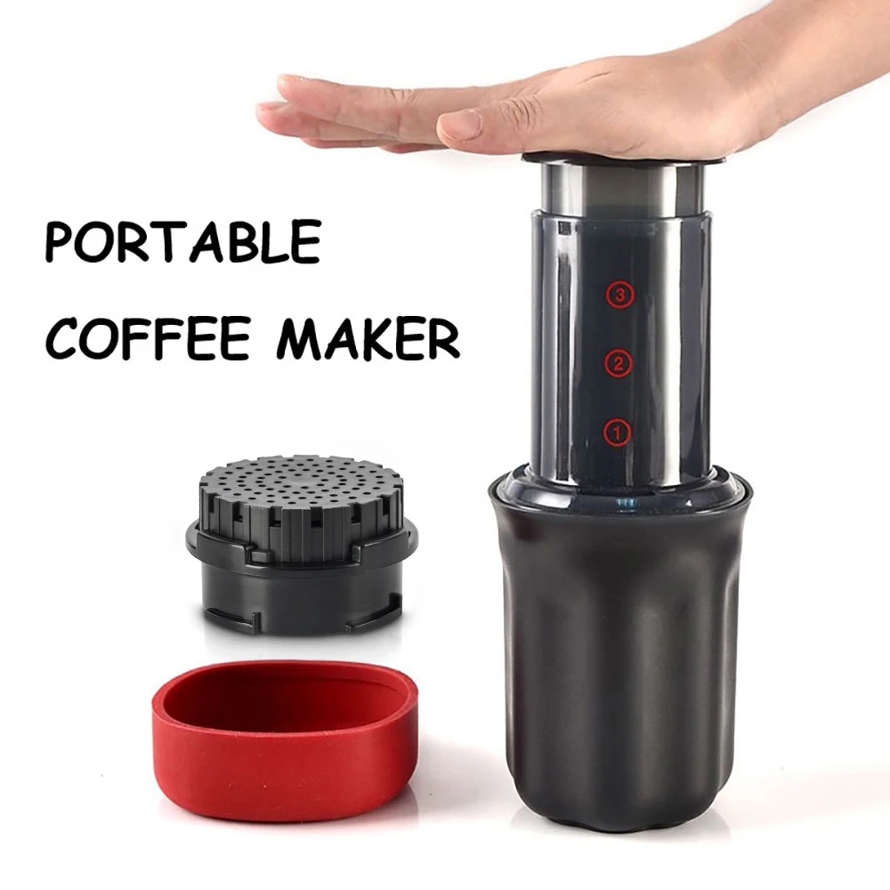 Portable Cafe French Press Coffee Pot With Filter Paper Kit 