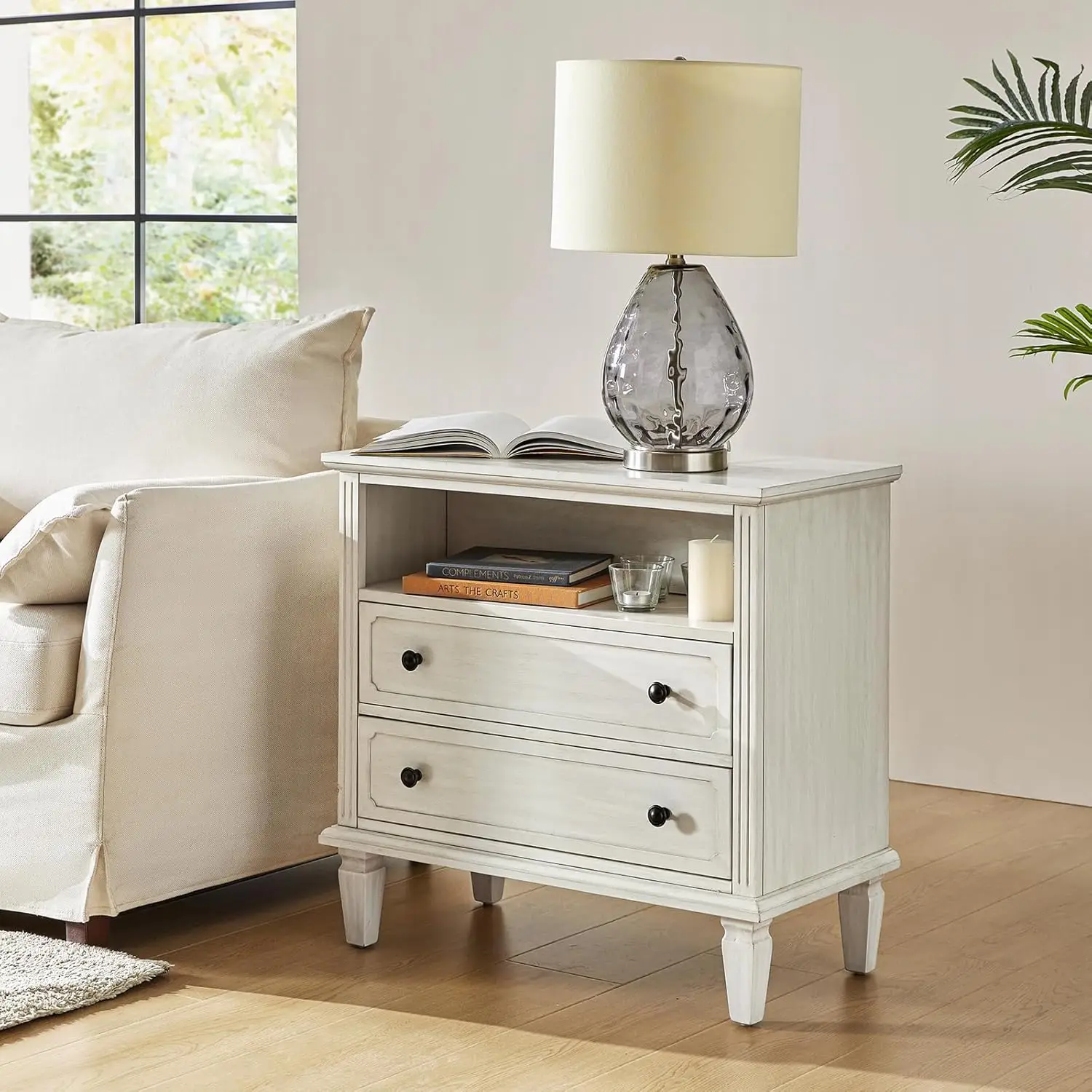 Тумбочка HULALA HOME с зарядной станцией набор из 2 штук торцевой столик для